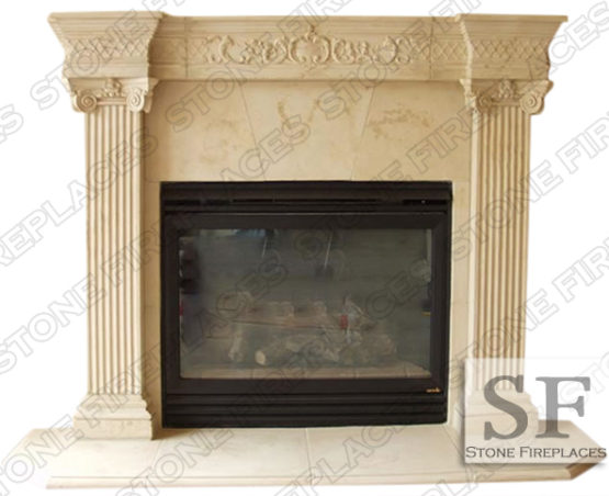 Cast Stone Fireplaces with fluted pilasters