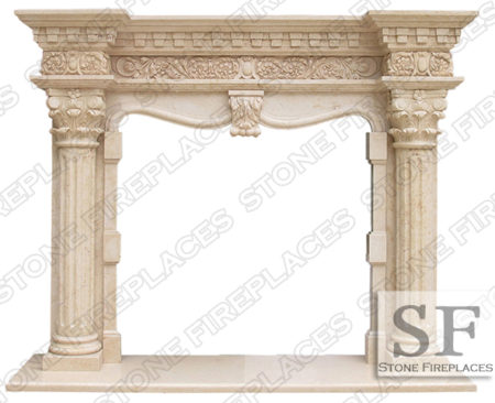 Marble Fireplace, Grand Richmond, Marble Column Fireplace, VA Fireplaces